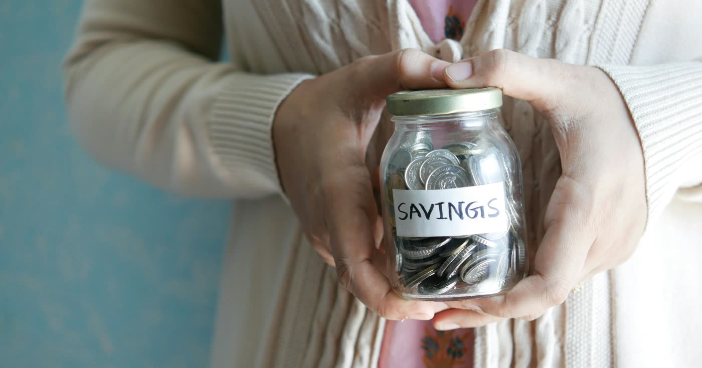 A savings jar for money saved in a smoke-free month