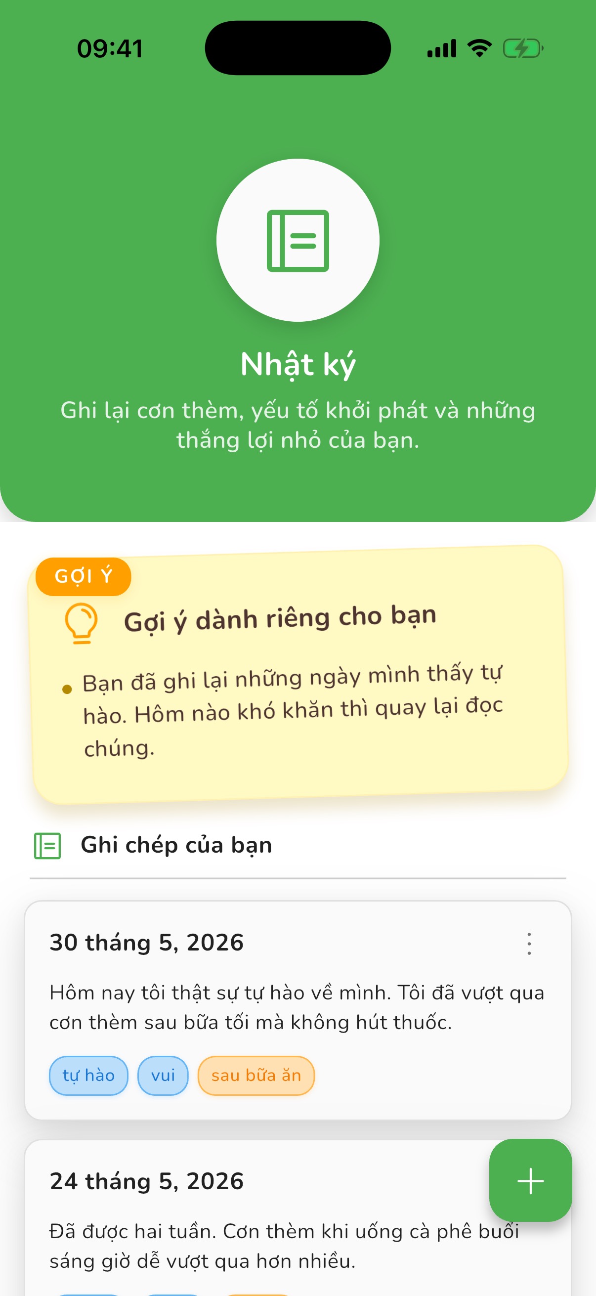 Ảnh chụp màn hình ứng dụng: Nếu lúc nào cũng là những thời điểm đó, cuốn nhật ký sẽ tìm ra.